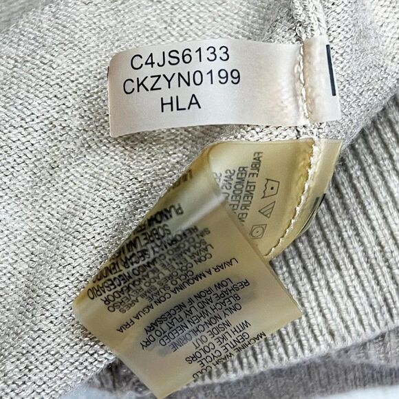 Calvin Klein Shell Sweater Vest Top - Heather Latte - Picture 8 of 9